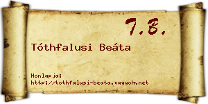 Tóthfalusi Beáta névjegykártya