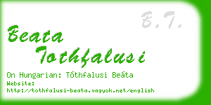 beata tothfalusi business card